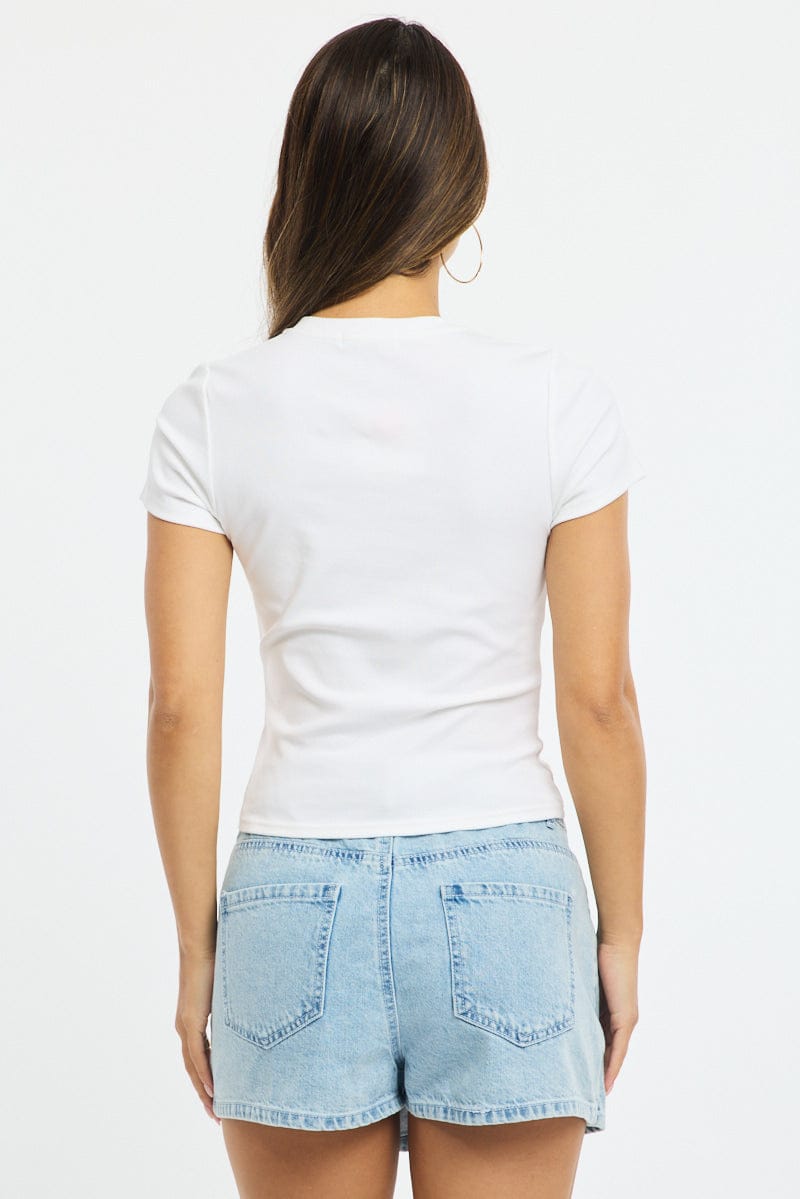 White Graphic T-Shirt Short Sleeve