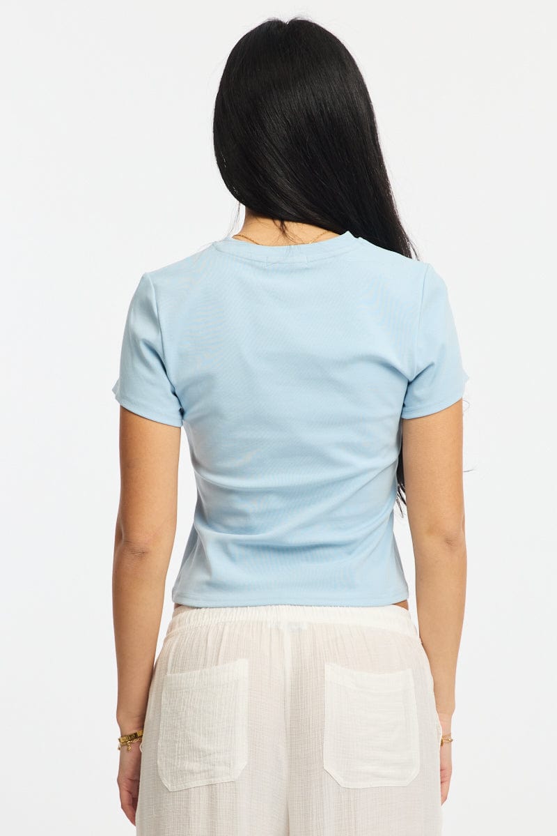 Blue Graphic T-Shirt Short Sleeve