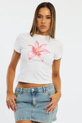 White Graphic T-Shirt Short Sleeve