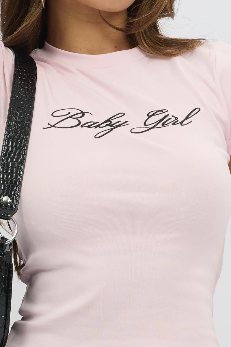 Pink Graphic T-Shirt Short Sleeve