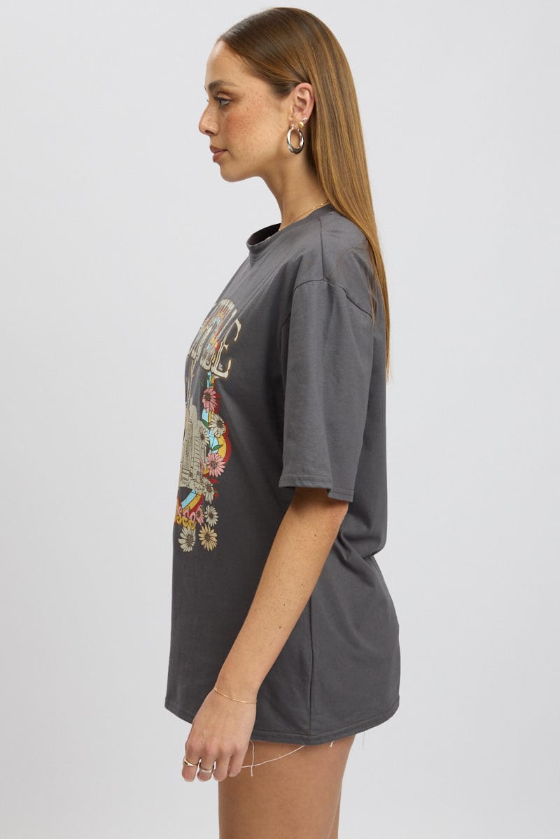 Grey Graphic T-Shirt Short Sleeve