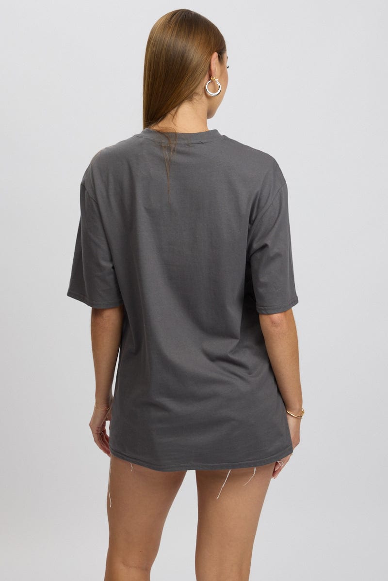 Grey Graphic T-Shirt Short Sleeve