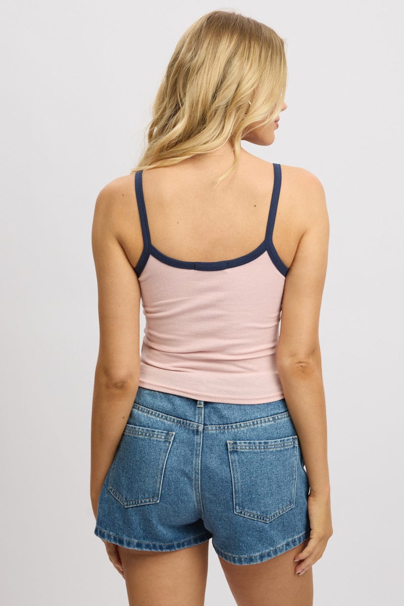 Pink Graphic Tank Top Top