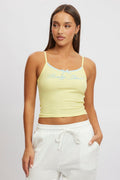Yellow Graphic Tank Top Rib