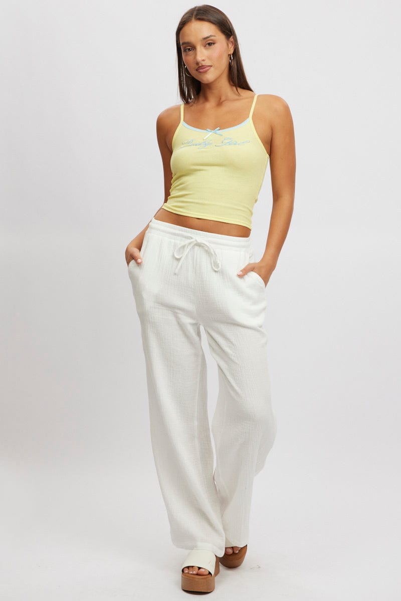Yellow Graphic Tank Top Rib