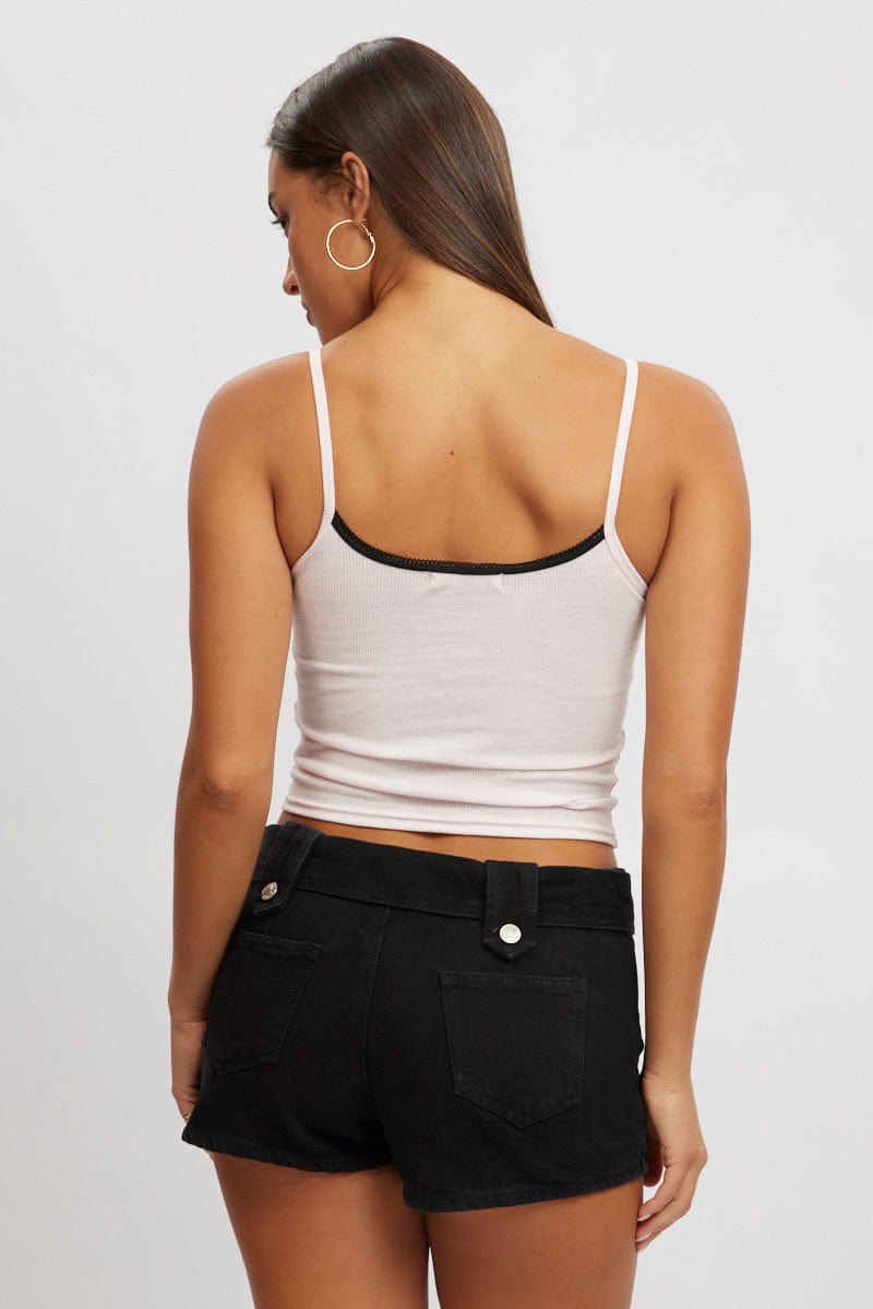 Pink Graphic Tank Top Rib