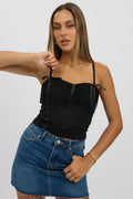 Black Mesh Tank Top Top