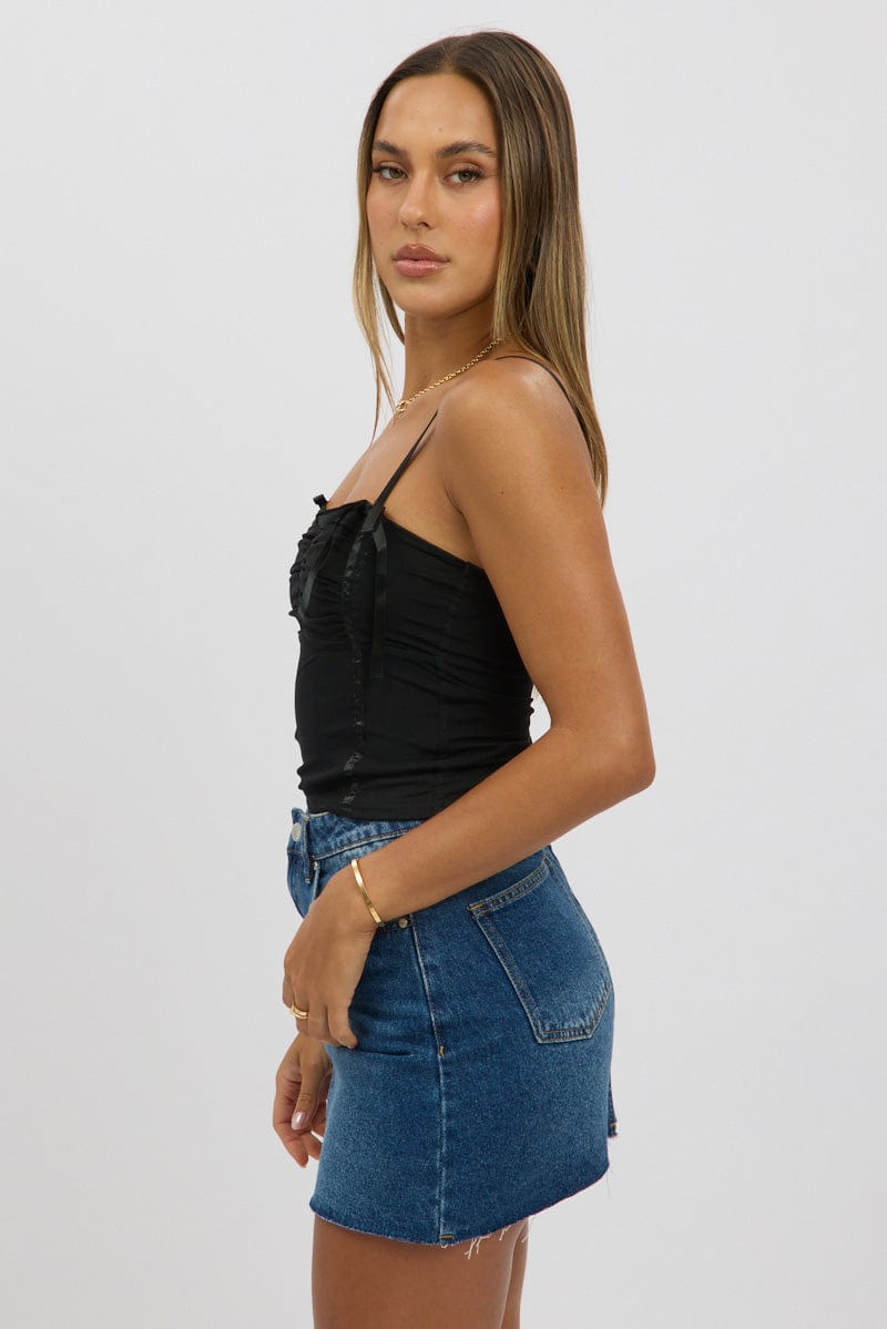 Black Mesh Tank Top Top