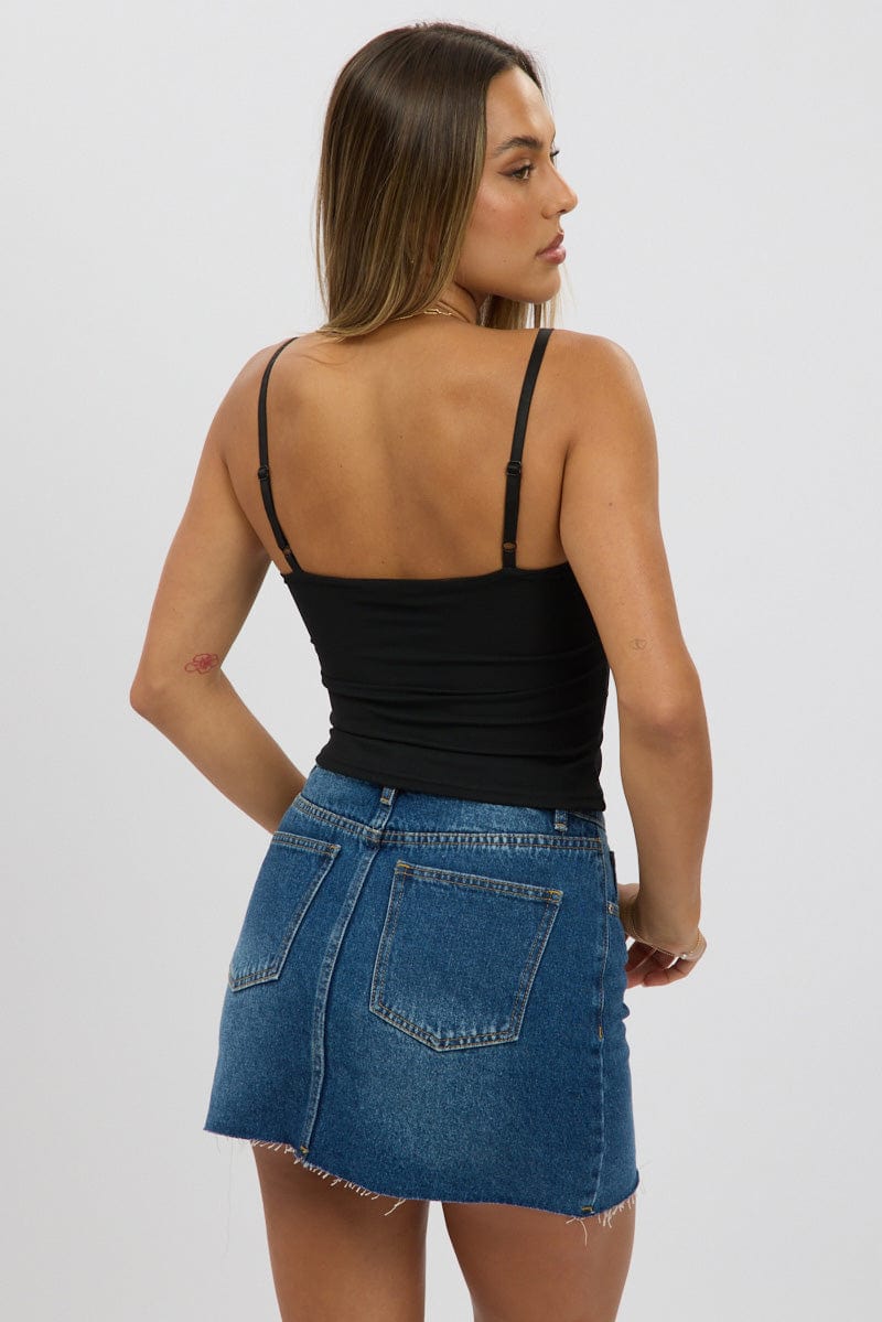 Black Mesh Tank Top Top