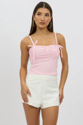 Pink Mesh Tank Top Top