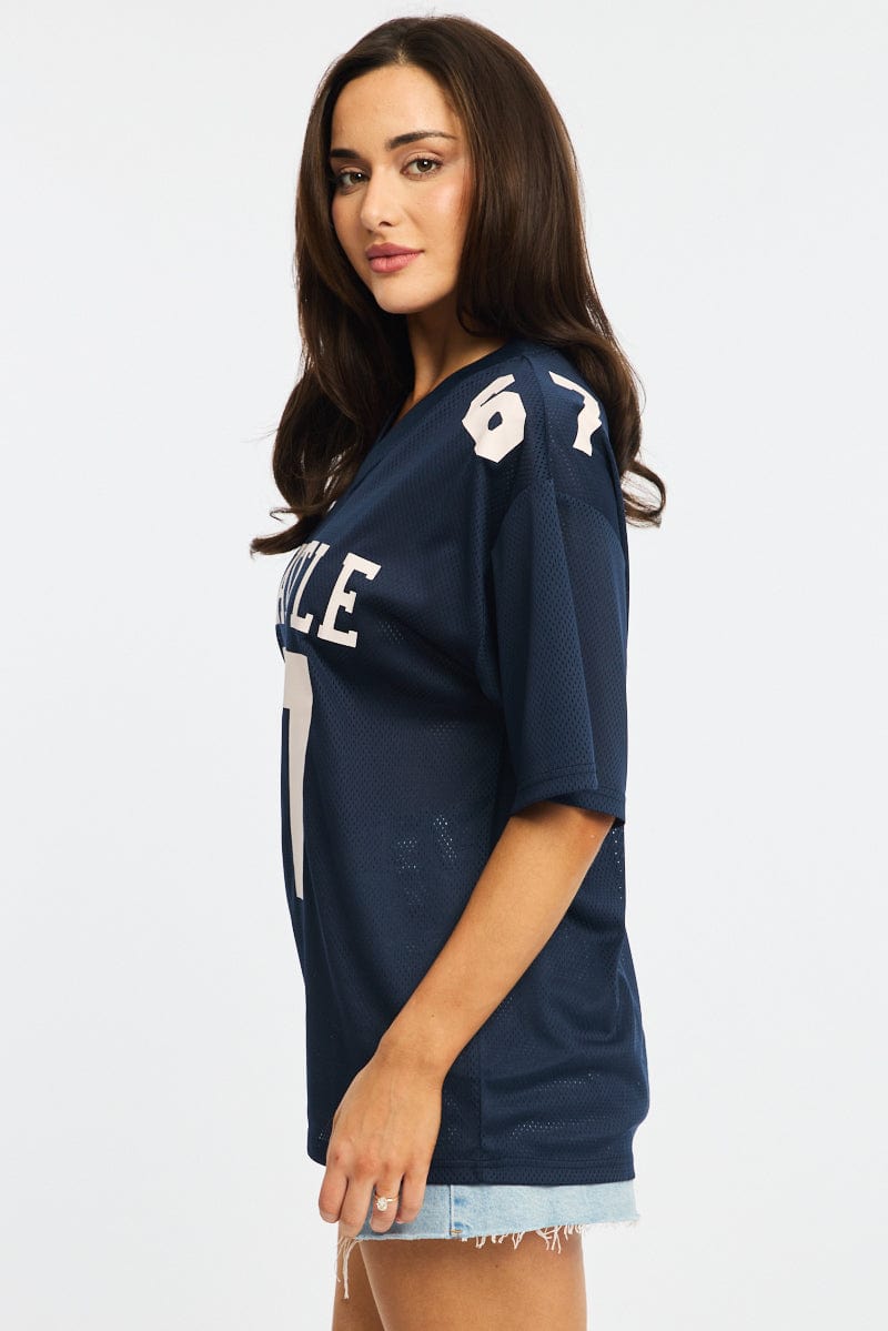 Blue Sport T-Shirt Short Sleeve