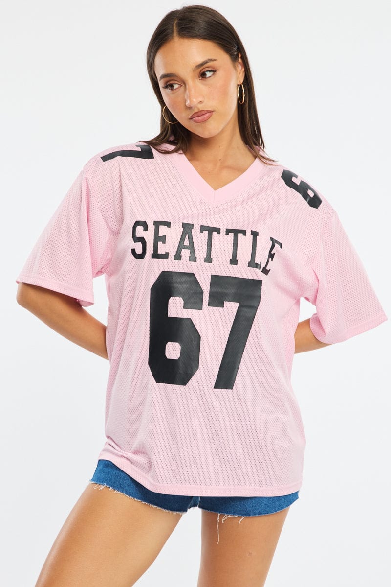 Pink Sport T-Shirt Short Sleeve