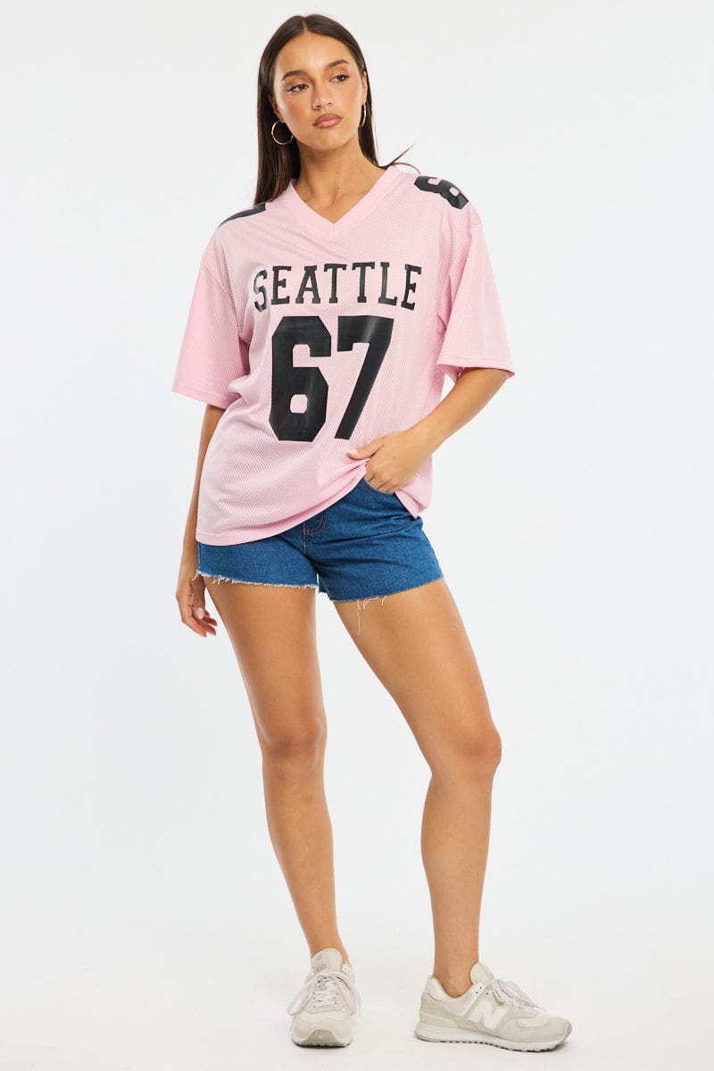 Pink Sport T-Shirt Short Sleeve