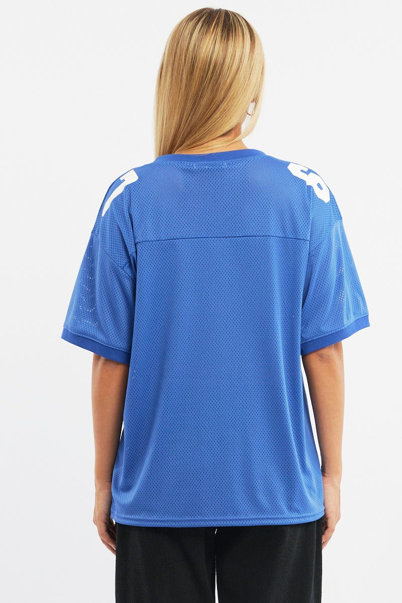 Blue Sport T-Shirt V-Neck