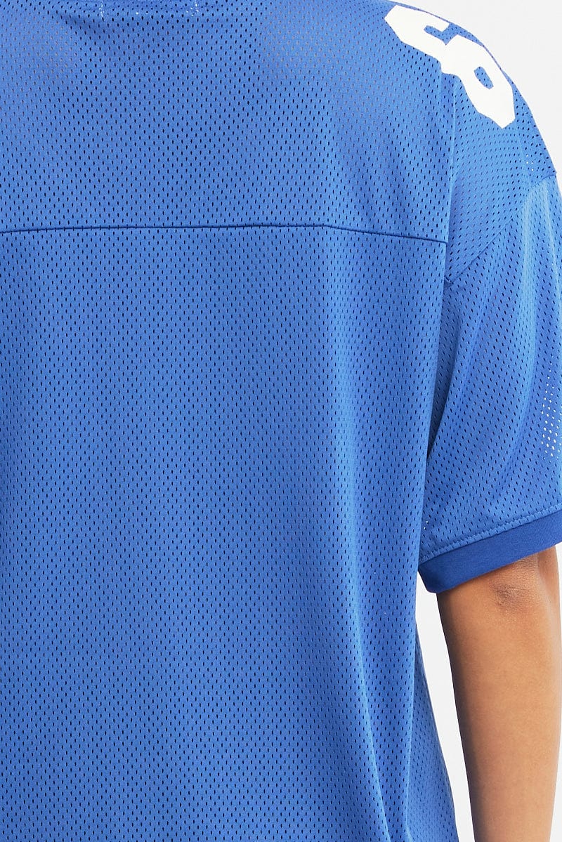 Blue Sport T-Shirt V-Neck