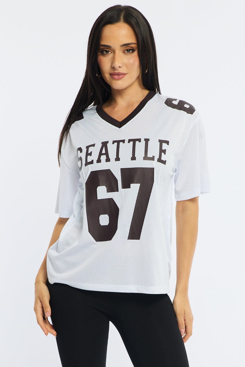 White Sport T-Shirt Short Sleeve