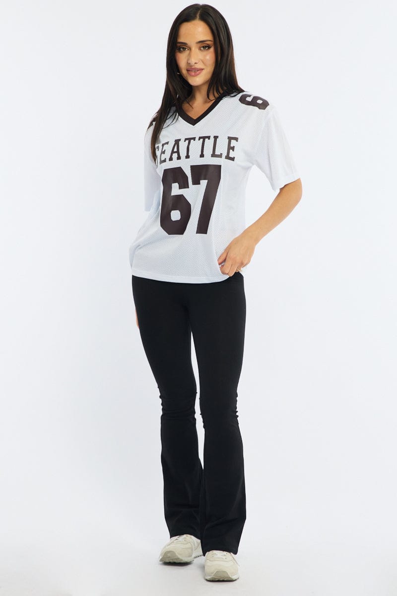 White Sport T-Shirt Short Sleeve