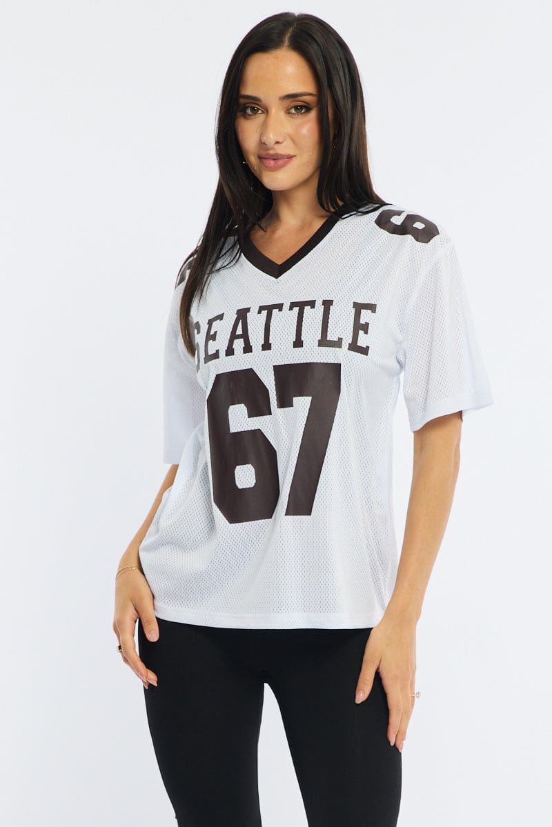 White Sport T-Shirt Short Sleeve