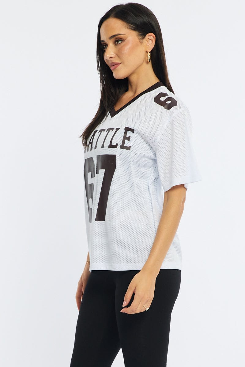 White Sport T-Shirt Short Sleeve