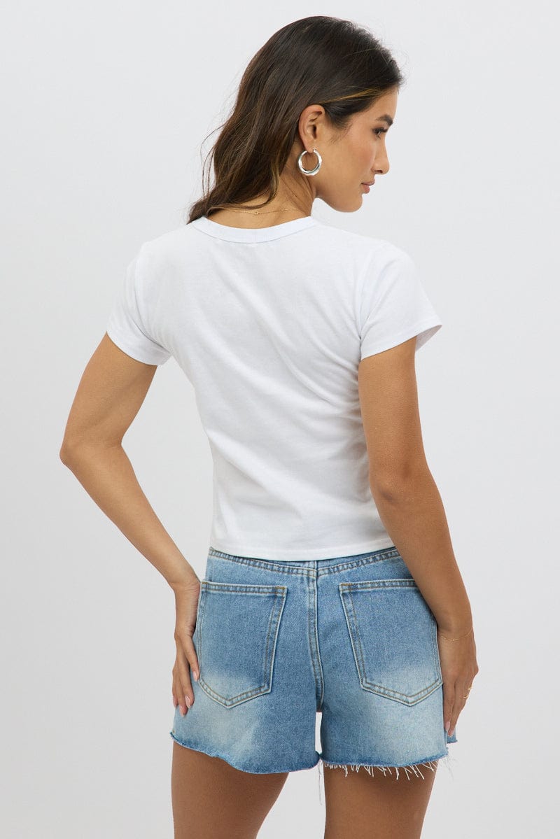 White Graphic T-Shirt Short Sleeve