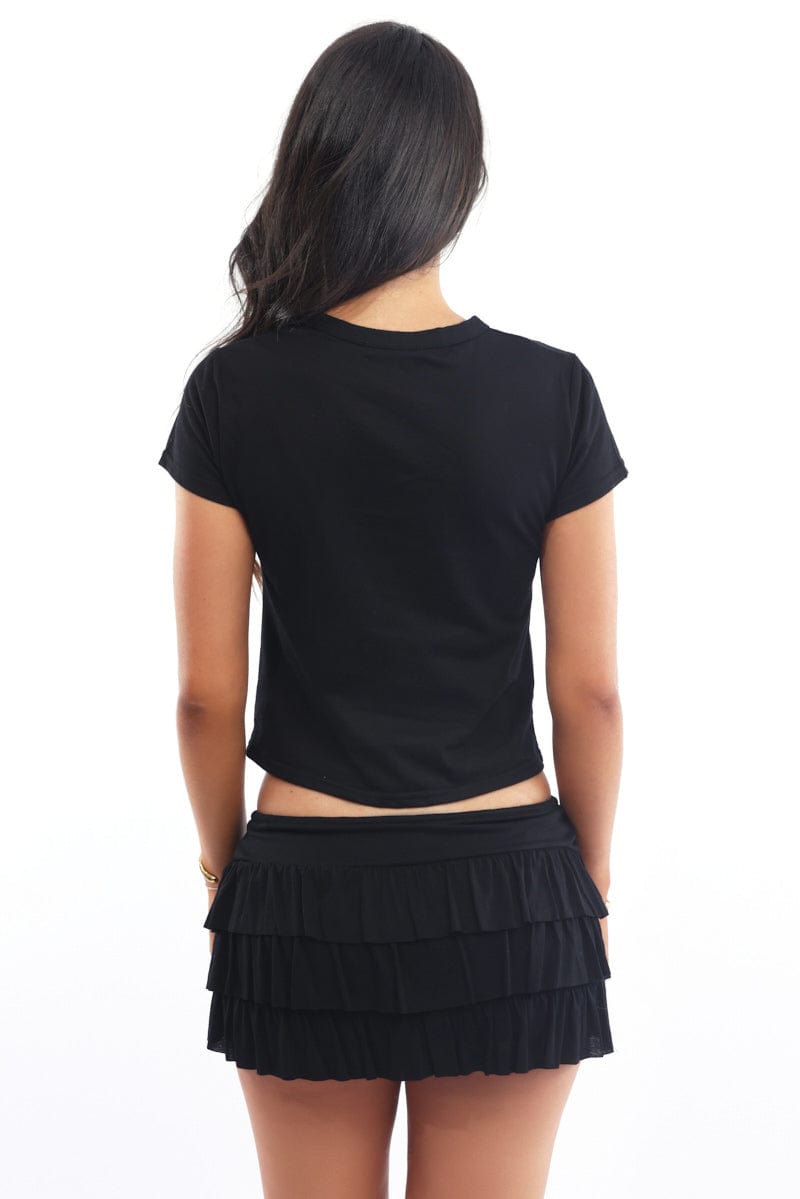 Black Graphic T-Shirt Short Sleeve