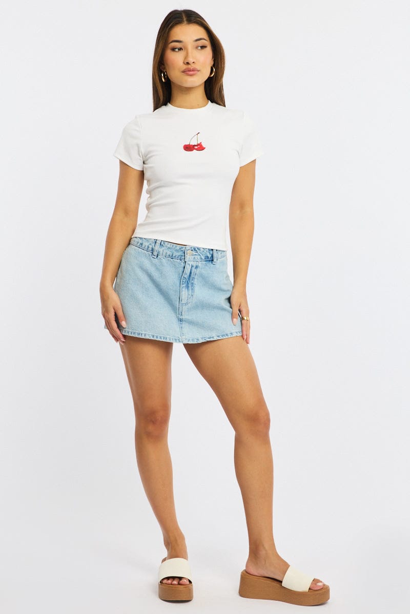 White Graphic T-Shirt Short Sleeve