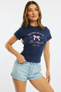 Blue Graphic T-Shirt Short Sleeve