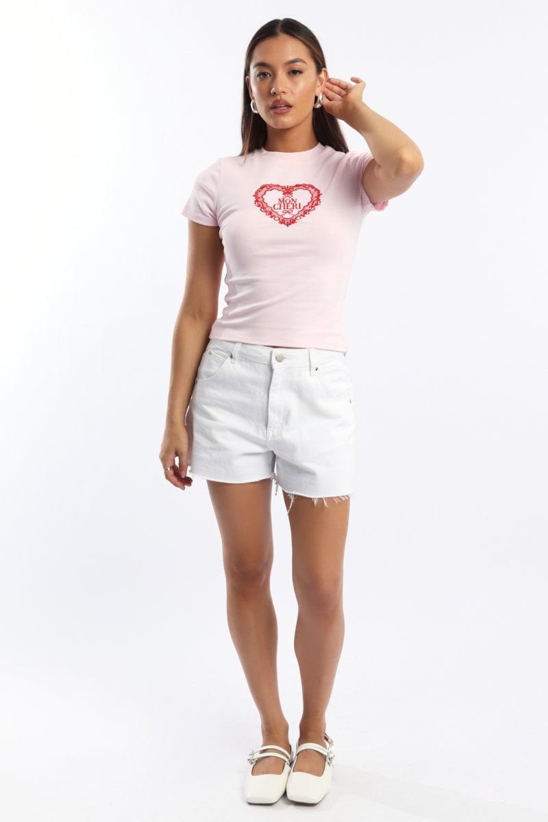 Pink Graphic T-Shirt Short Sleeve