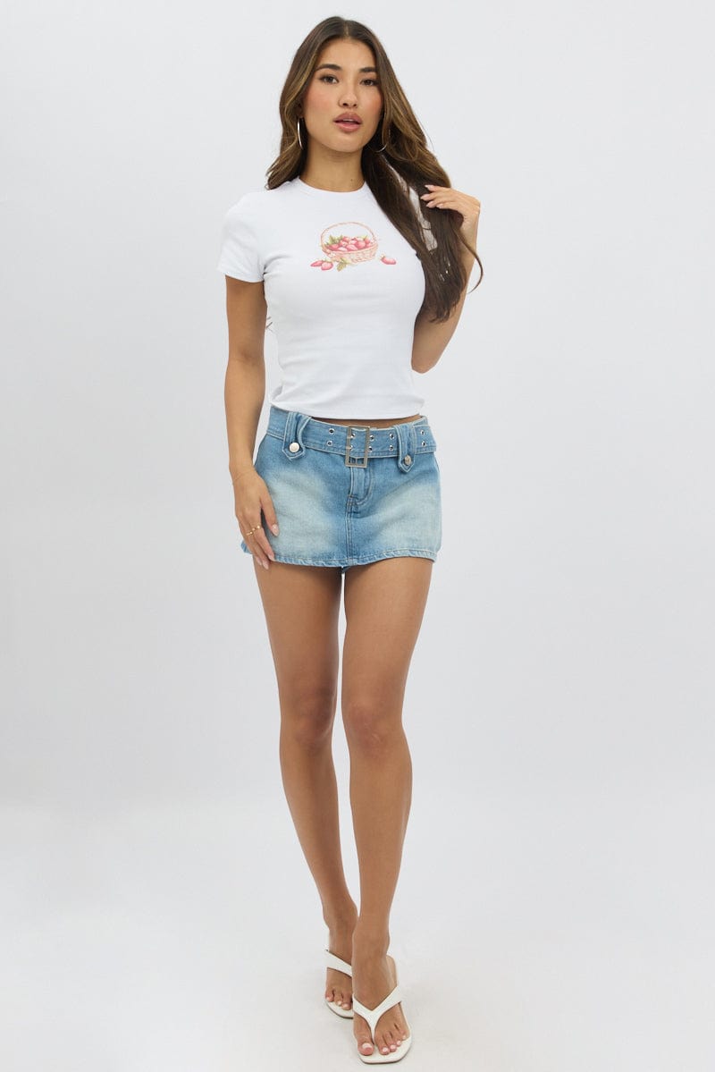 White Graphic T-Shirt Short Sleeve