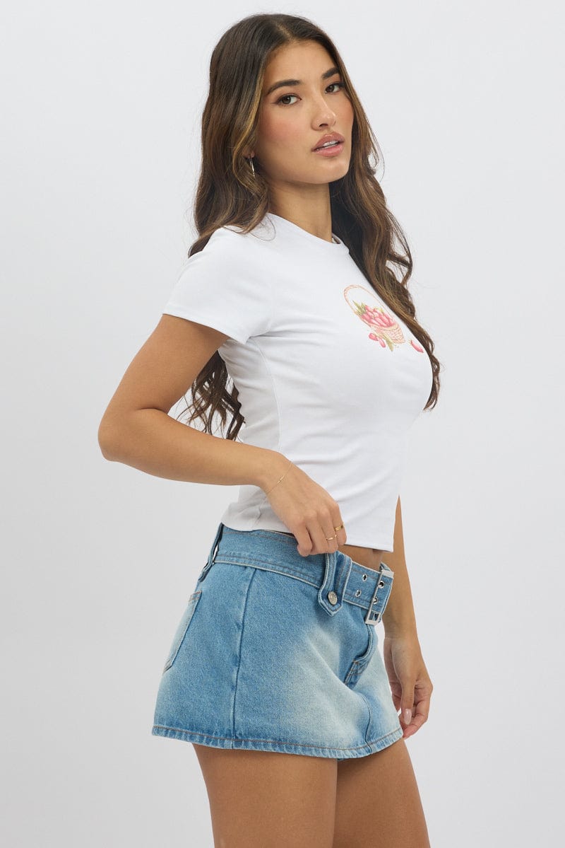 White Graphic T-Shirt Short Sleeve