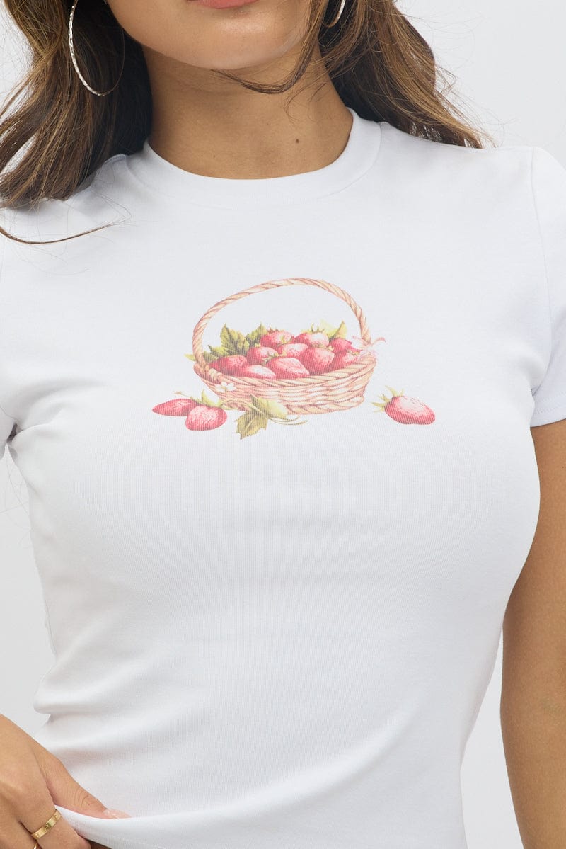 White Graphic T-Shirt Short Sleeve