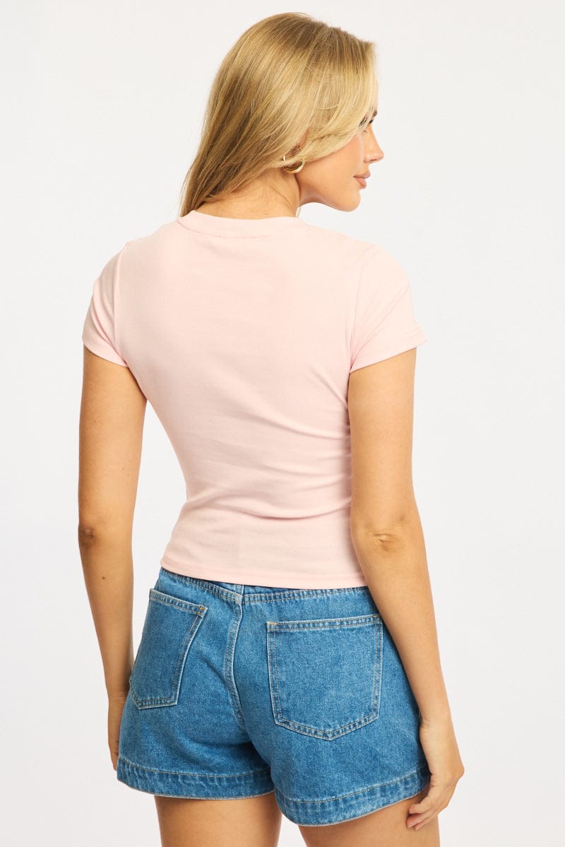 Pink Graphic T-Shirt Short Sleeve