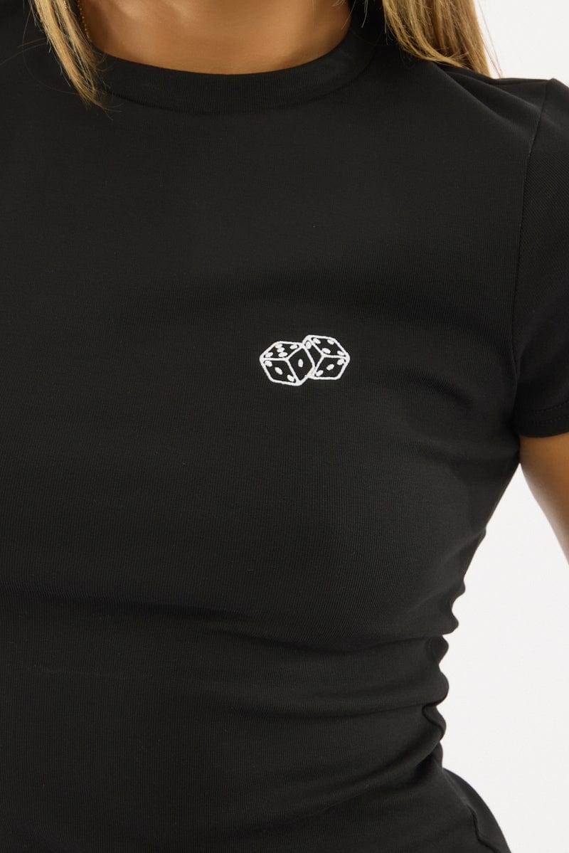 Black Graphic T-Shirt Short Sleeve