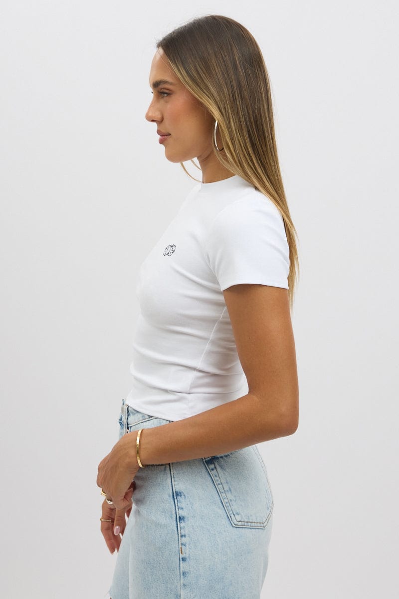 White Graphic T-Shirt Short Sleeve
