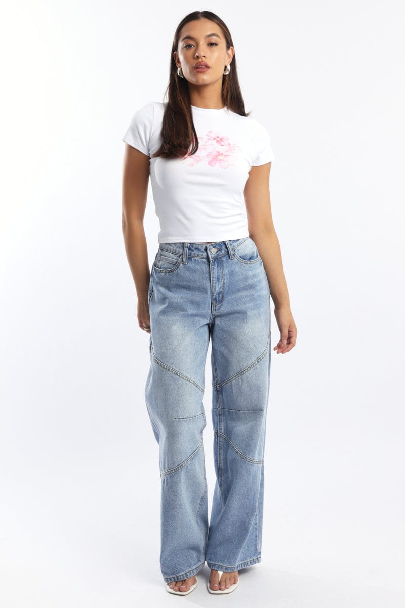 White Graphic T-Shirt Short Sleeve