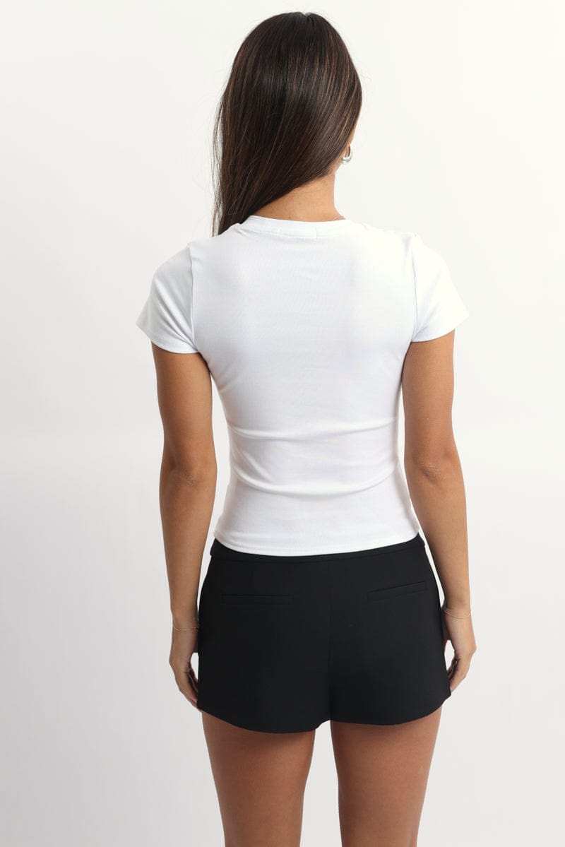White Graphic T-Shirt Short Sleeve
