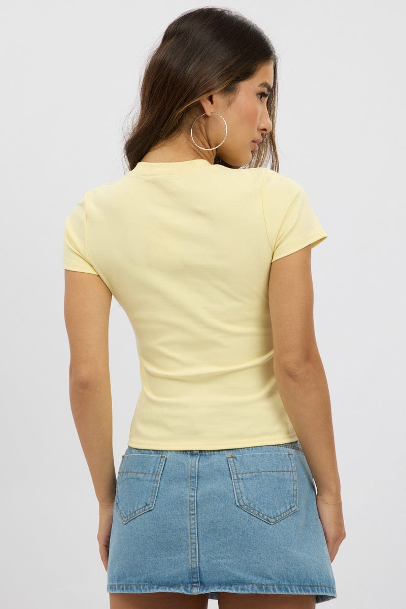 Yellow Graphic T-Shirt Short Sleeve