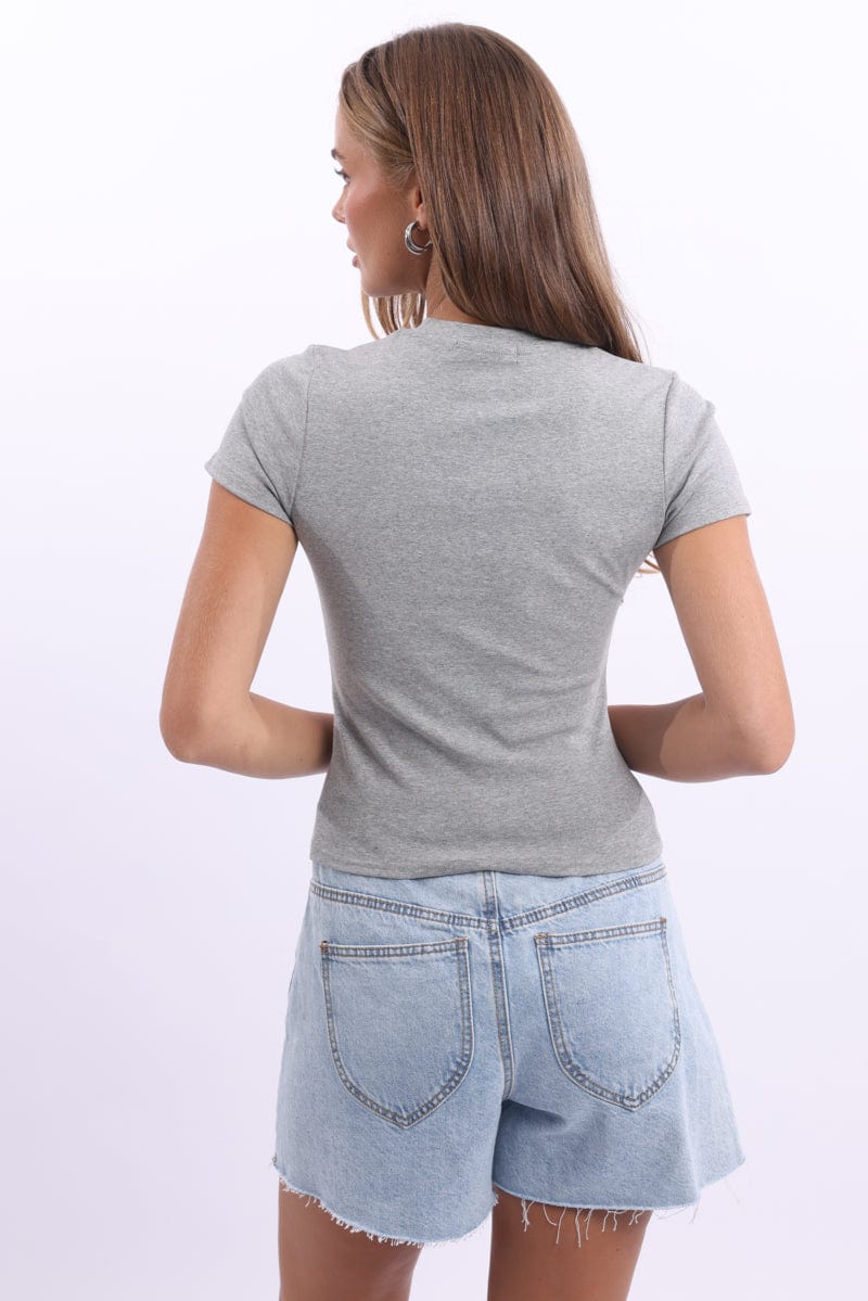 Grey Graphic T-Shirt Short Sleeve