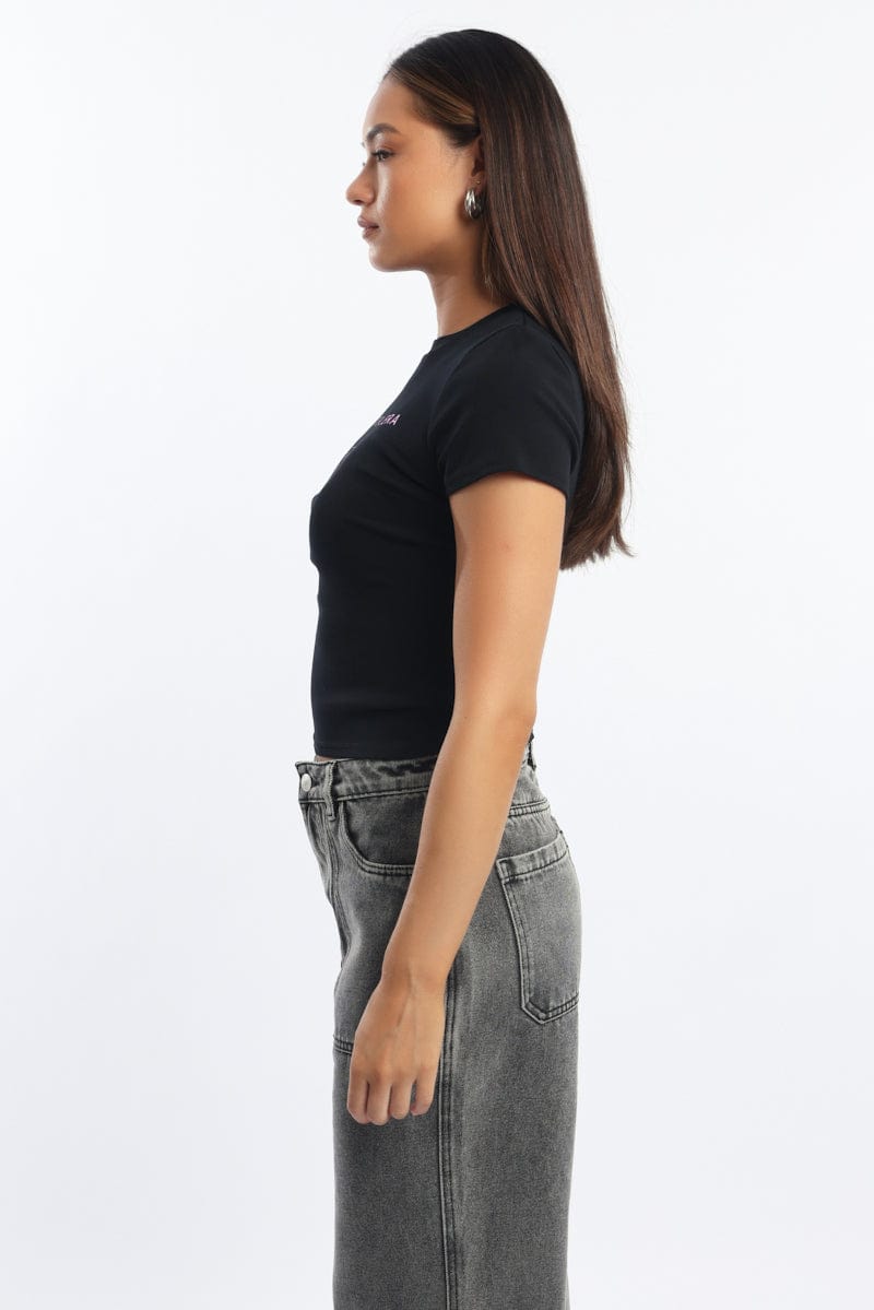 Black Graphic T-Shirt Short Sleeve