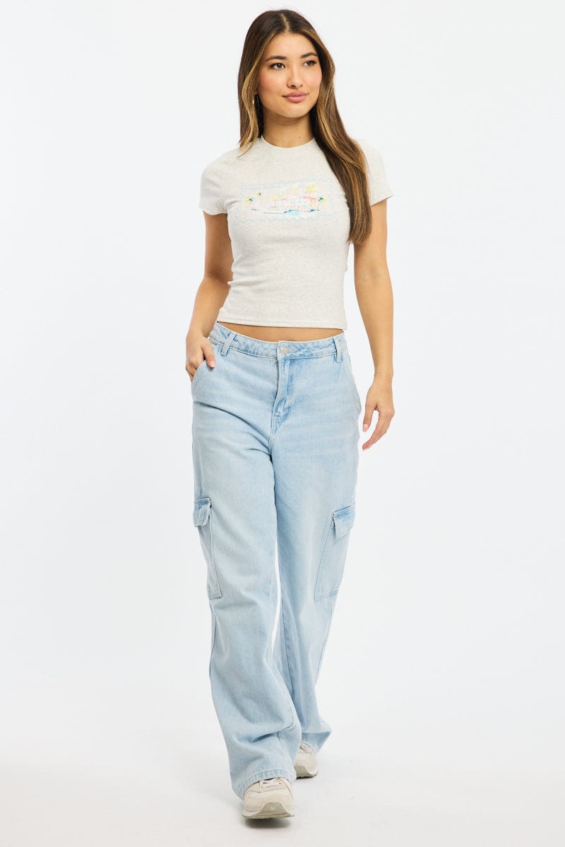 Grey Graphic T-Shirt Short Sleeve