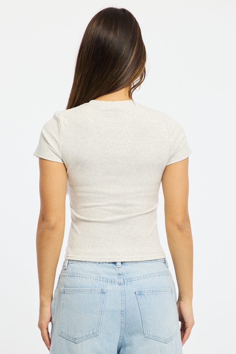 Grey Graphic T-Shirt Short Sleeve