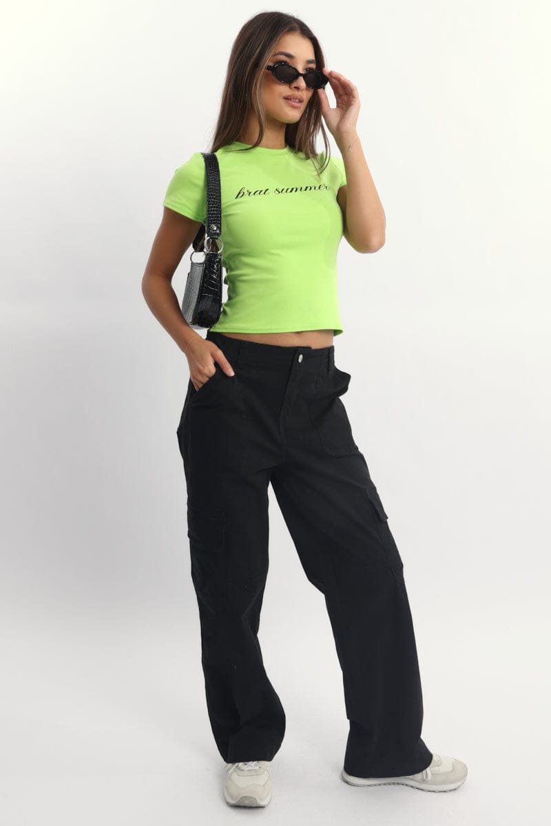 Green Graphic T-Shirt Short Sleeve
