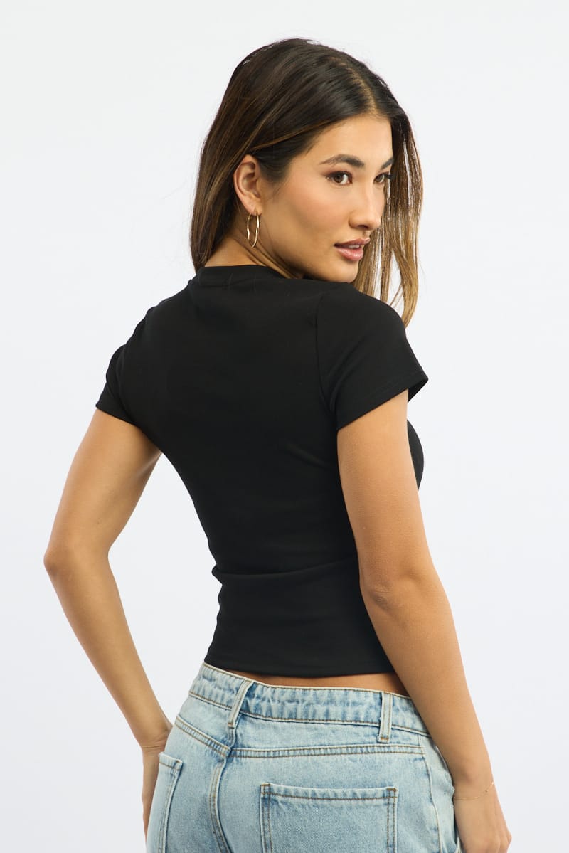 Black Graphic T-Shirt Short Sleeve