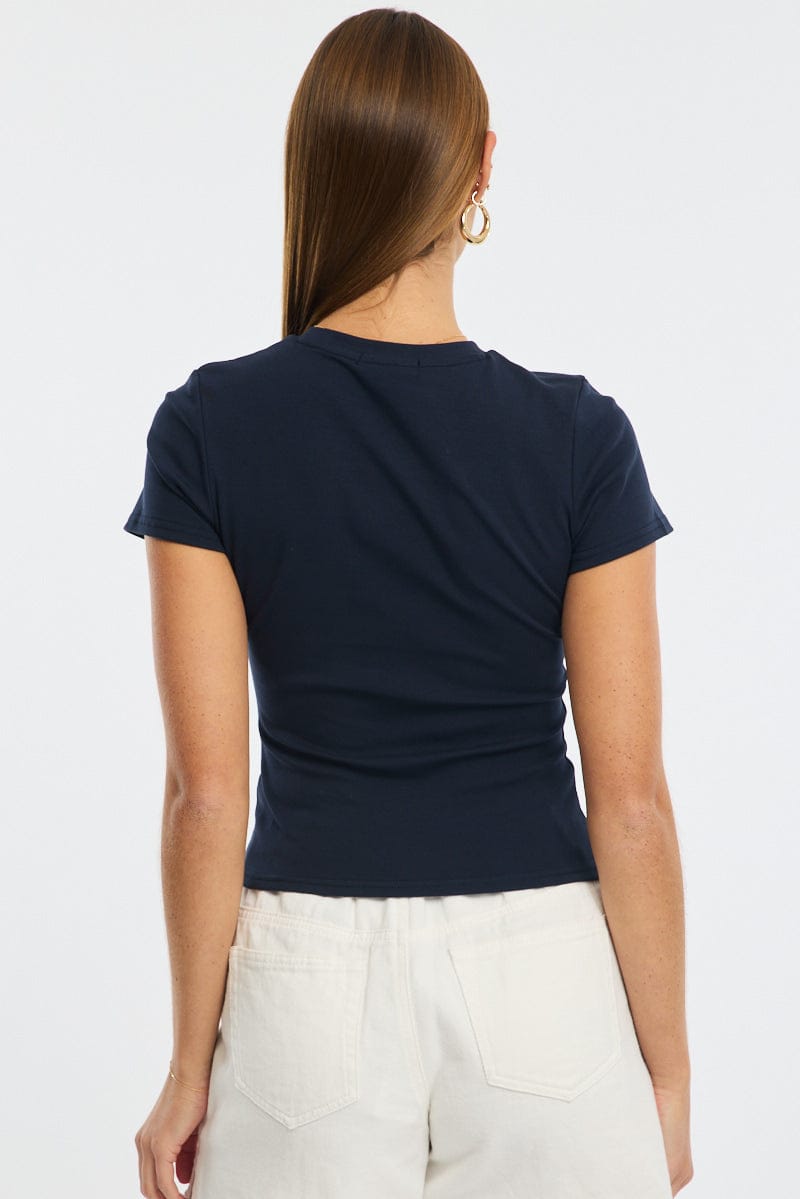 Blue Graphic T-Shirt Short Sleeve
