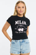 Black Graphic T-Shirt Short Sleeve