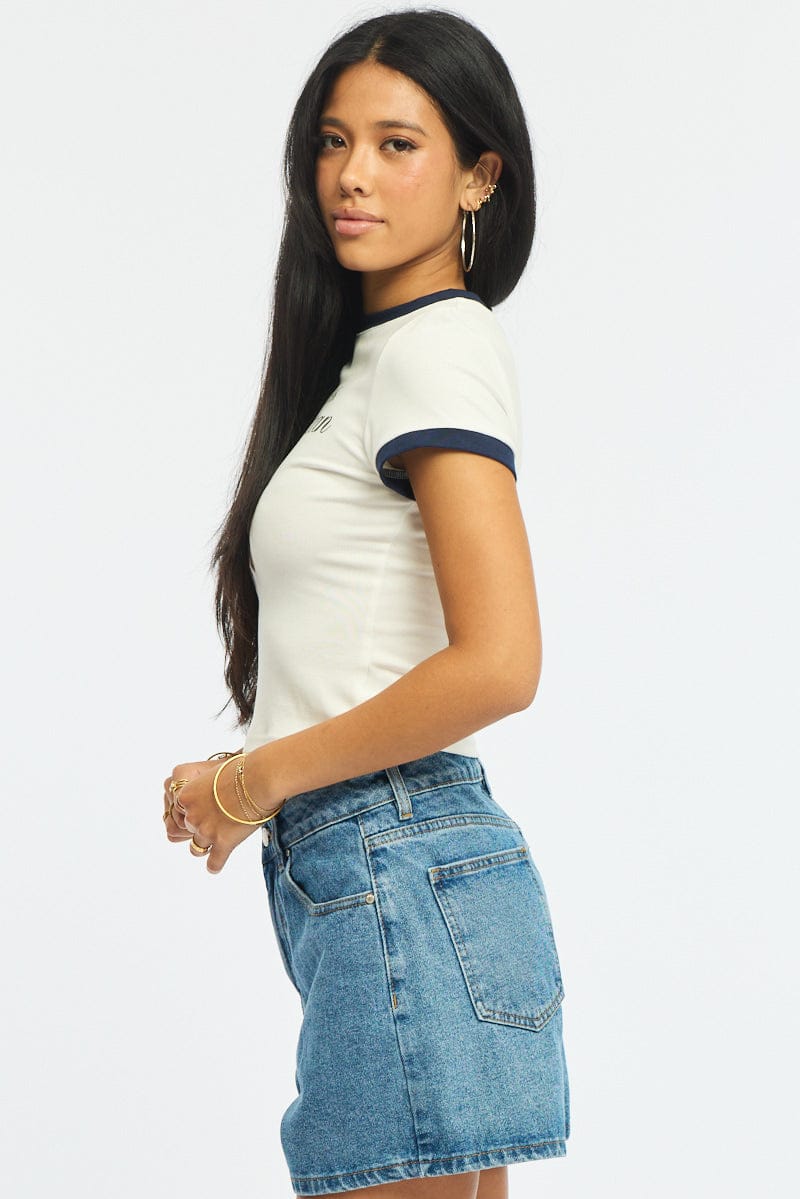 White Graphic T-Shirt Short Sleeve