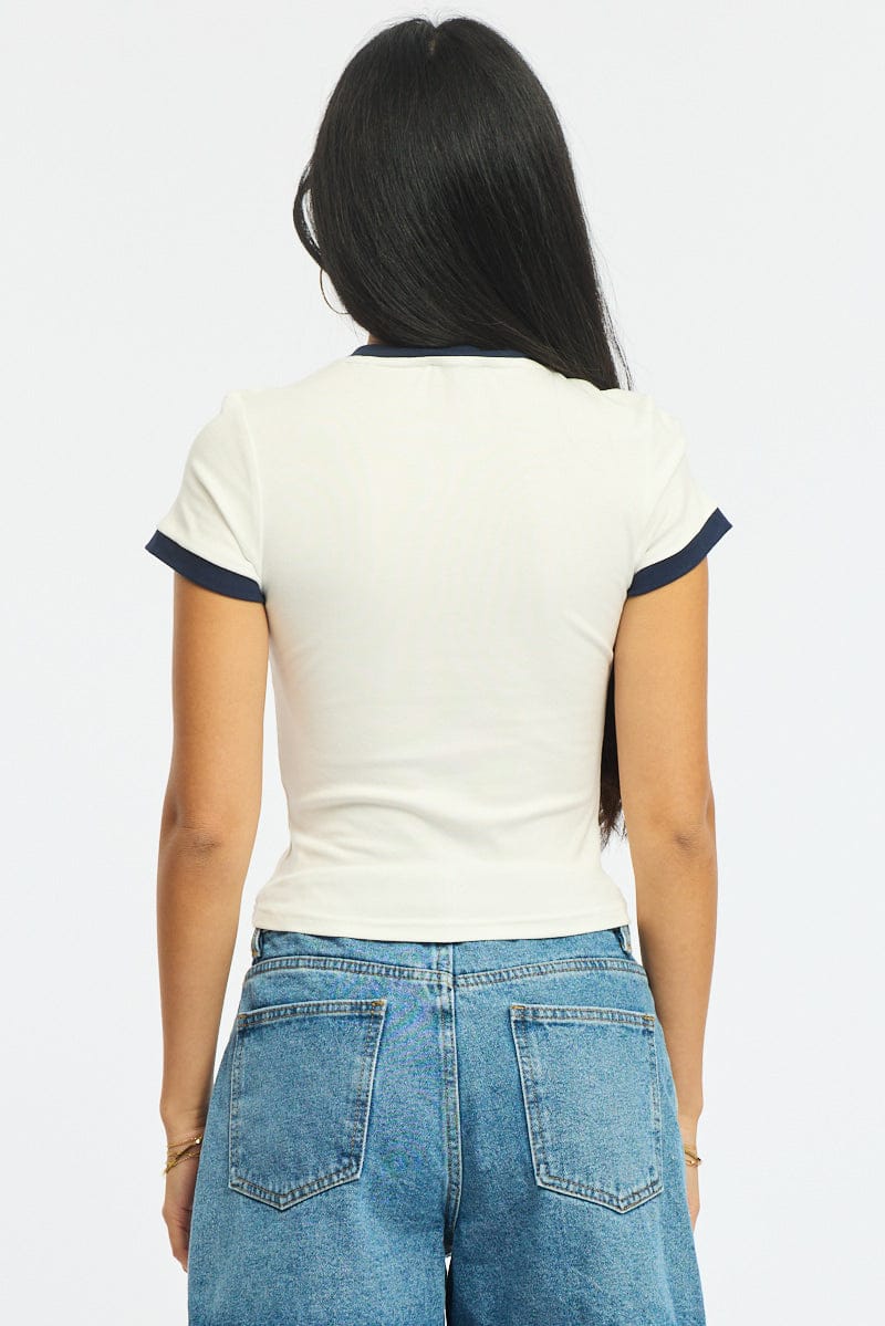White Graphic T-Shirt Short Sleeve
