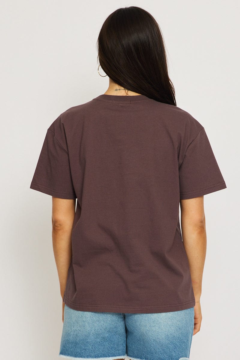 Brown Graphic T-Shirt Short Sleeve