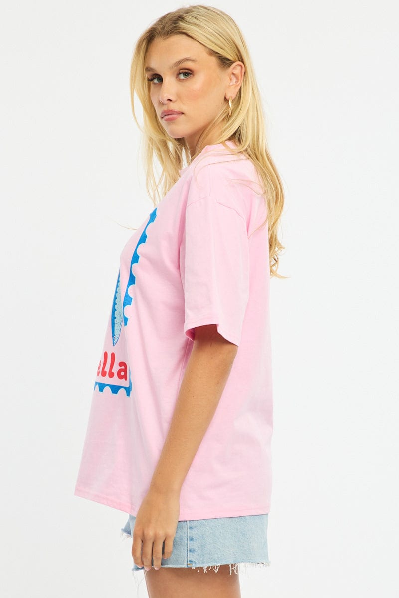 Pink Graphic T-Shirt Short Sleeve