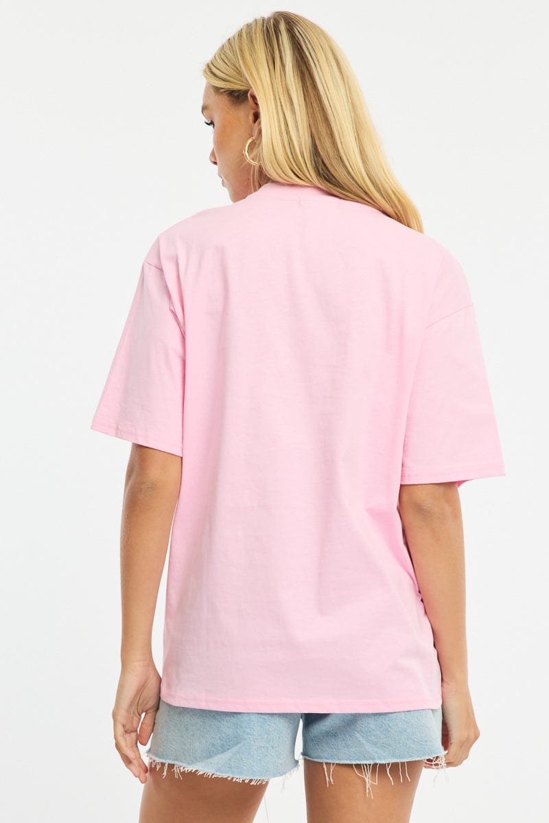 Pink Graphic T-Shirt Short Sleeve